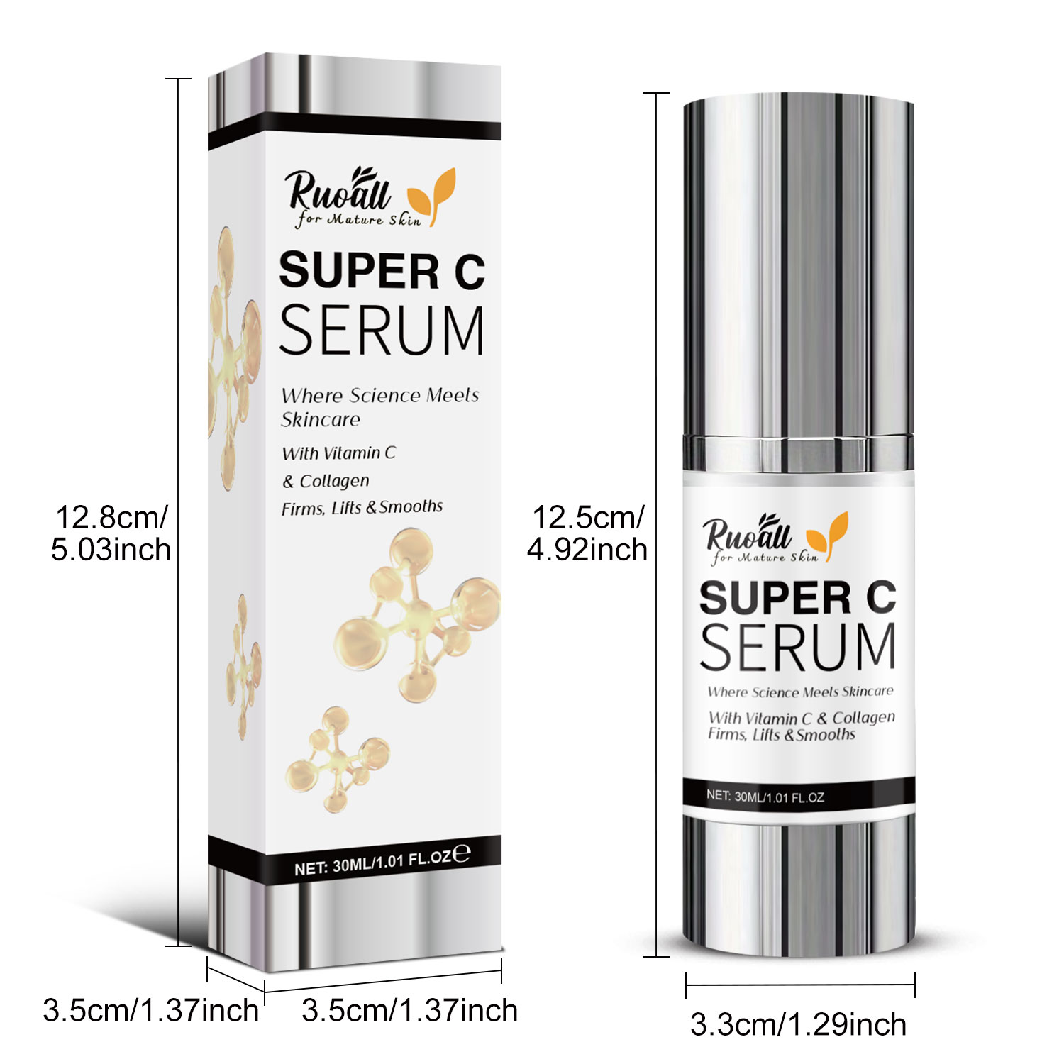 Accept Custom and OEM 50ml Vitamin C Face Cream Collagen Firming and Lifting Anti Whitening VC Face Moisturizer