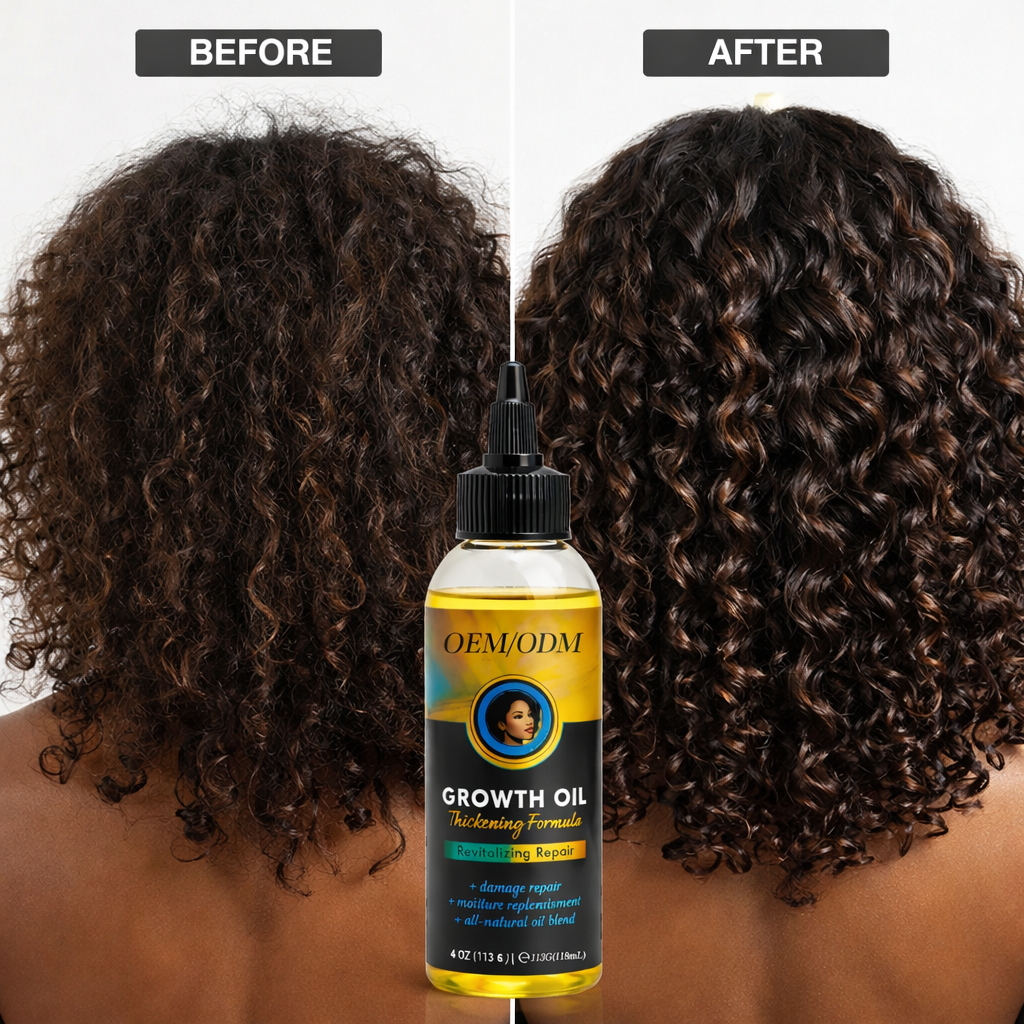 Hair Loss Treatment OEM/ODM Private Label Natural Organic 2-IN-1 Hair Thickening Serum Growth Oil Moisturizing Revitalizing