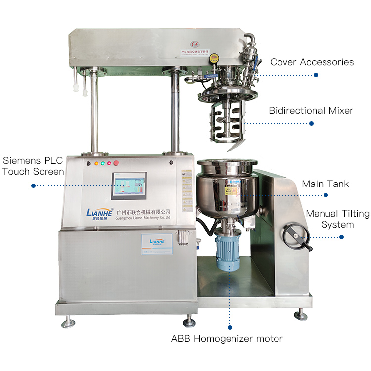 High Quality Facial Mask Vacuum Emulsifying Mixer Skin Lotion Making Machine Soothing Repair Cream Production Equipment