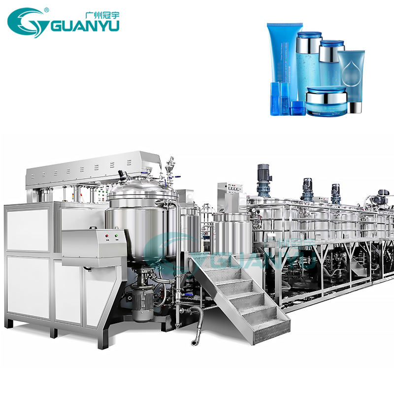 Guanyu Cosmetic Making Machine Automatic Production Line Cosmetic Skin Care Cream Mixer Vacuum Homogeneous Emulsifying Machine