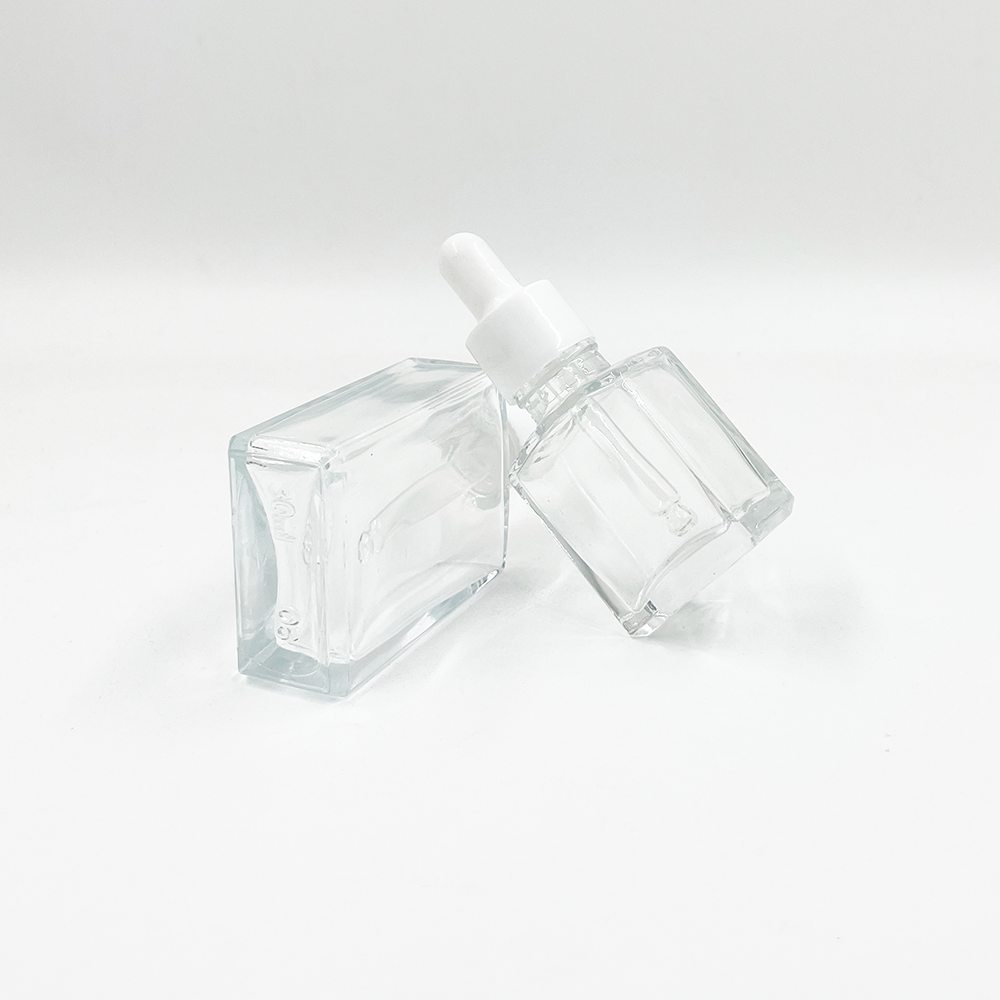 15ml 30ml Cosmetic Dropper Empty Screen Printed Flat Screw Hair Glass Packaging Essential Oil Bottles Skin Care Serum