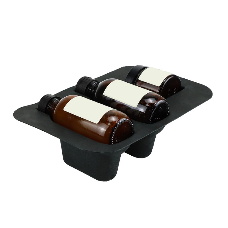 Biodegradable Virgin Pulp Cosmetics Protective Insert Tray Box Packaging Bagasse Molded for Skincare Bottle