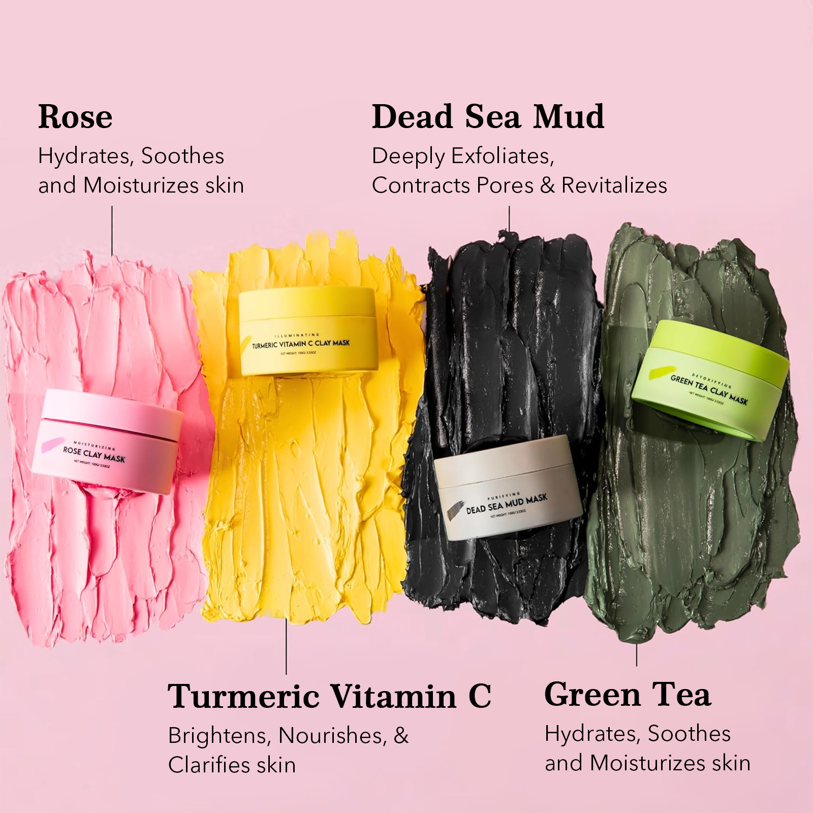 OEM Skin Care Mask Product Nourishing Turmeric Facial Clay Mask Moisturizer Green Tea Face Clay Mask