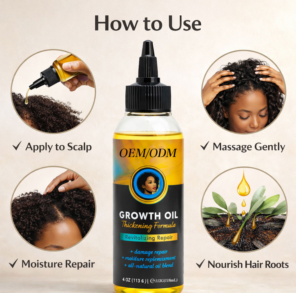 Hair Loss Treatment OEM/ODM Private Label Natural Organic 2-IN-1 Hair Thickening Serum Growth Oil Moisturizing Revitalizing