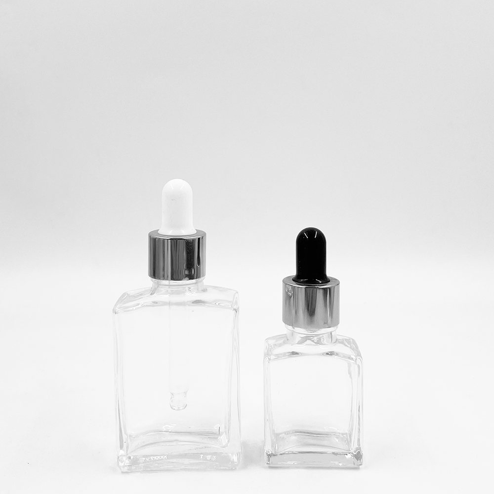 15ml 30ml Cosmetic Dropper Empty Screen Printed Flat Screw Hair Glass Packaging Essential Oil Bottles Skin Care Serum