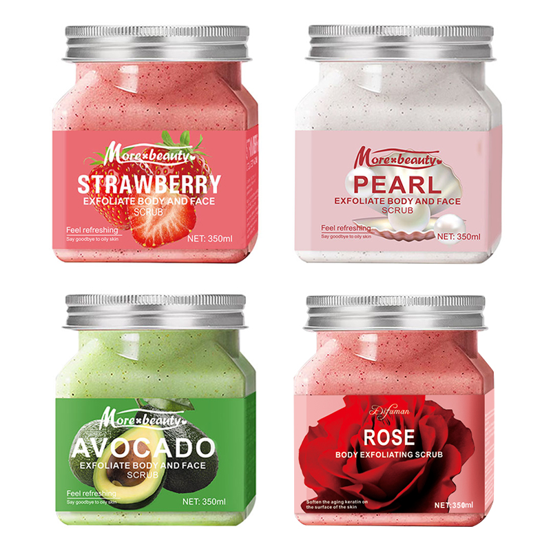 Customizable Aloe Vera &amp; Strawberry Body Facial Scrub Natural Chemical-Free Cream For Skin Cleansing With Customized Logo Color