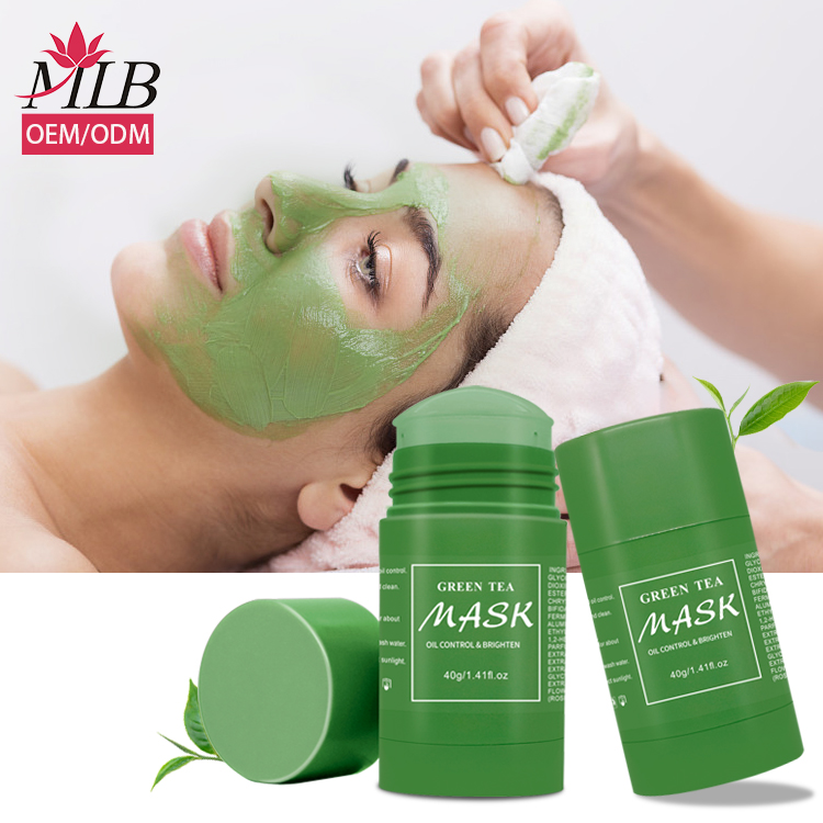 Skincare Beauty Products Private Label Skin Repair and Acne Remove Organic Green Tea Mud Clay Mask Stick for Women