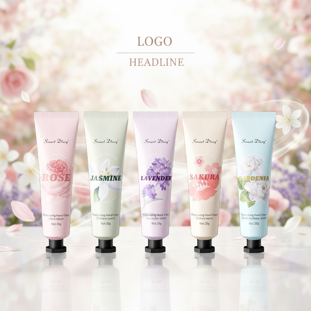 Customizable Organic Floral Travel Set Factory-Batch Adult Moisturizing Oil-Control Hand Cream Nourishing Herbal Whitening