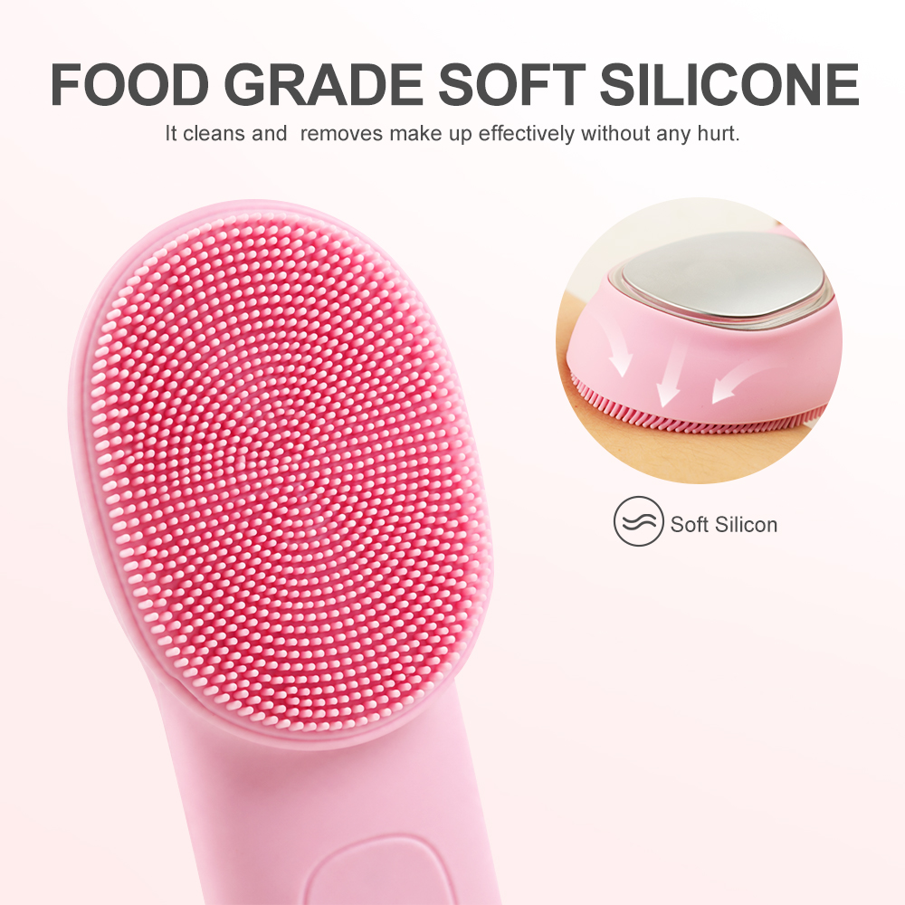 New Arrivals Customized Portable 3-IN-1 Vibrating Home Use Tool Skin Care Massage Face Scrubber Pore Deep Facial Cleansing Brush