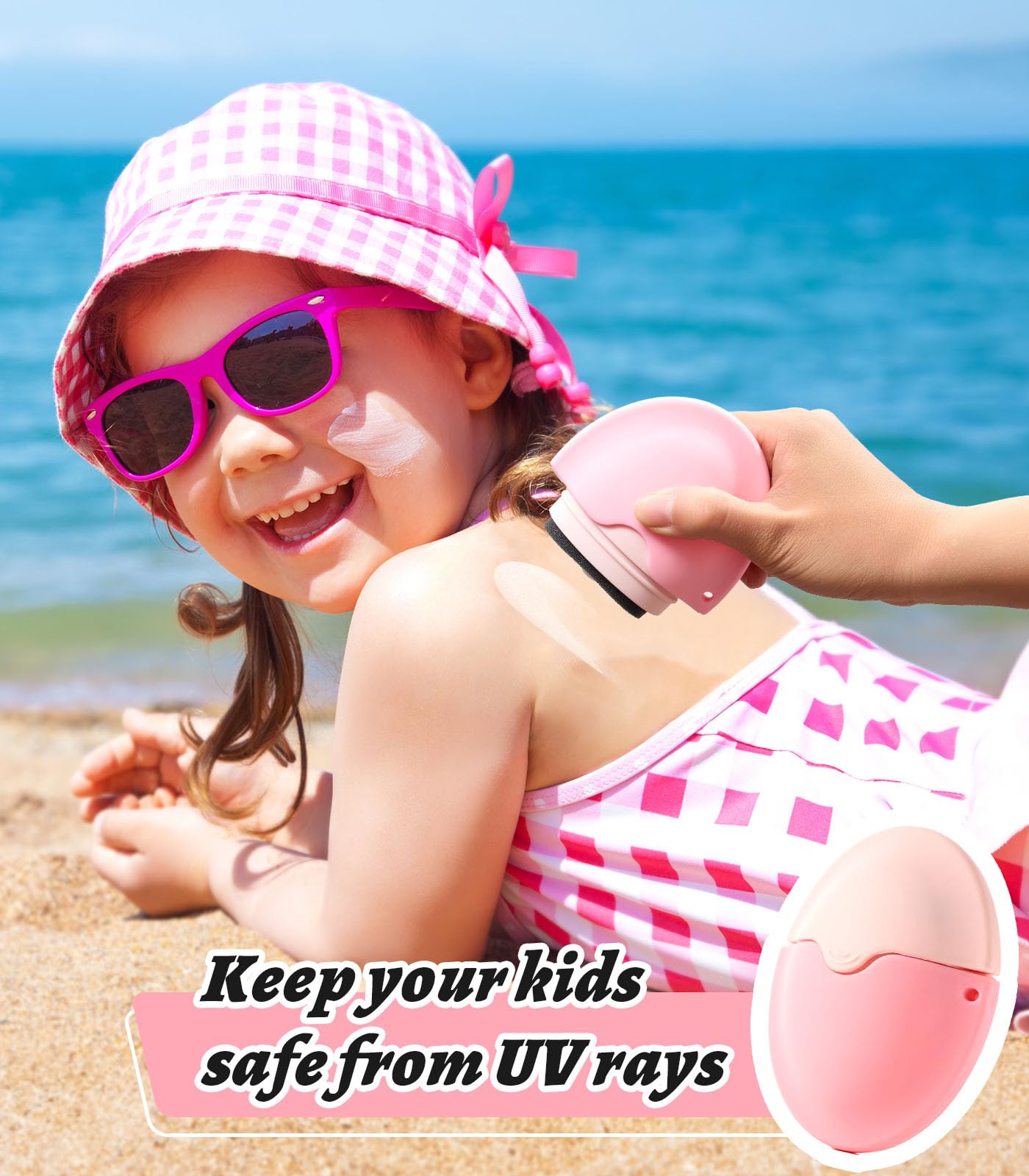 Travel Portable Sunscreen Applicator All-Purpose Refillable Ball Bearing Sunscreen Sponge Applicator for Adults and Children