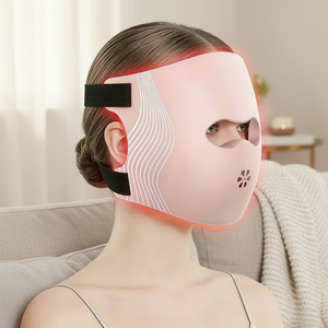 Custom Logo Red Light Therapy Pink Silicone 3D Face Mask With 380nm LED For Anti-Aging Skin Rejuvenation And Acne Care