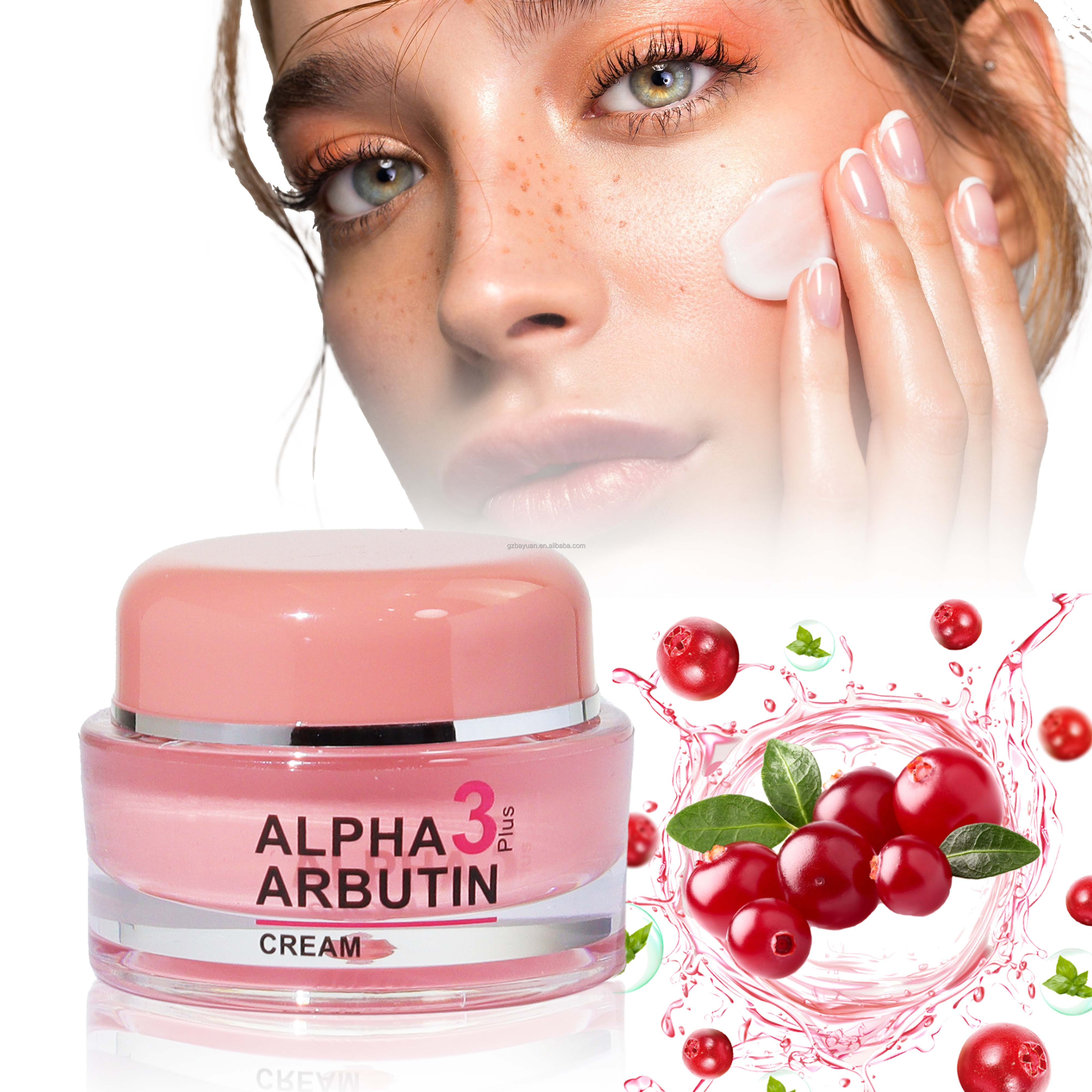 OEM Natural Face Whitening Cream with Alpha Arbutin &amp; Kojic Acid Hyaluronic Acid Moisturizing &amp; Anti-Aging for All Skin Types