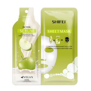 FACTORY Private Label Facial Skincare Sheet Mask 100% Vegan Cruelty Free Natural Fruit Plant Extract With Green Tea and Tea Tree
