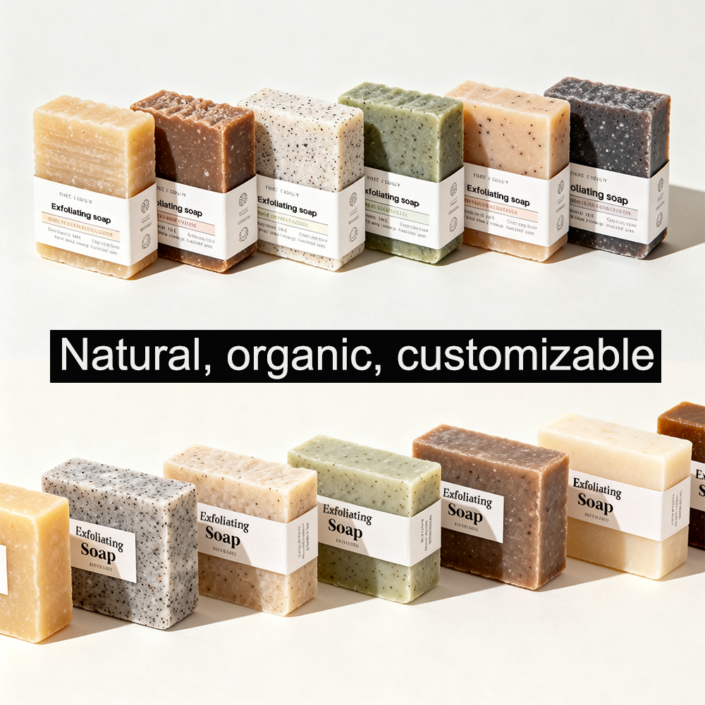 Natural Exfoliating Soap Bar With Multiple Plant-Based Formulas, Gentle Physical Exfoliation For Smooth Skin Private Label