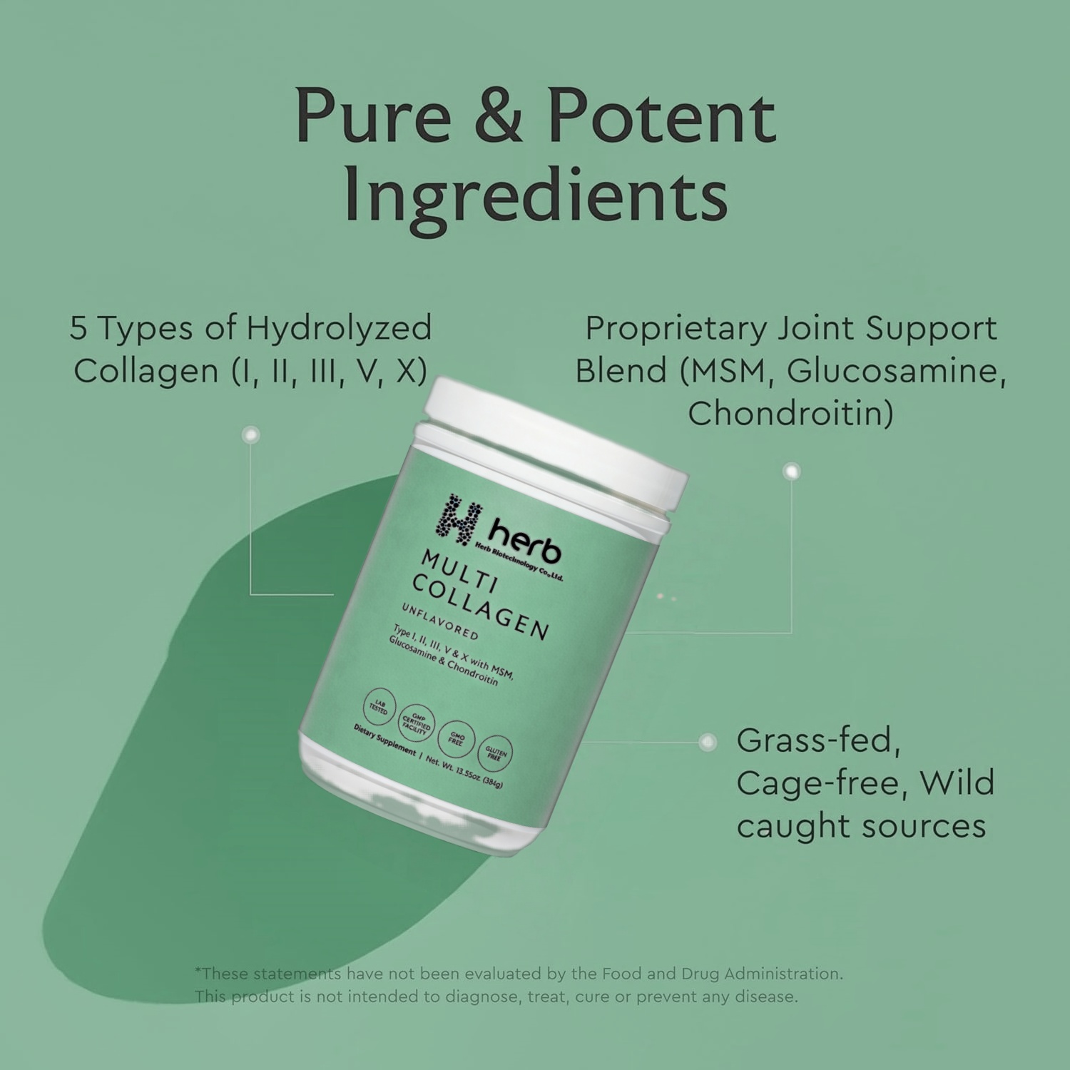 ODM/OEM Private Label Instant Beauty Product for Skin Hair Nails Enhancement Multi-Collagen Peptide Powder