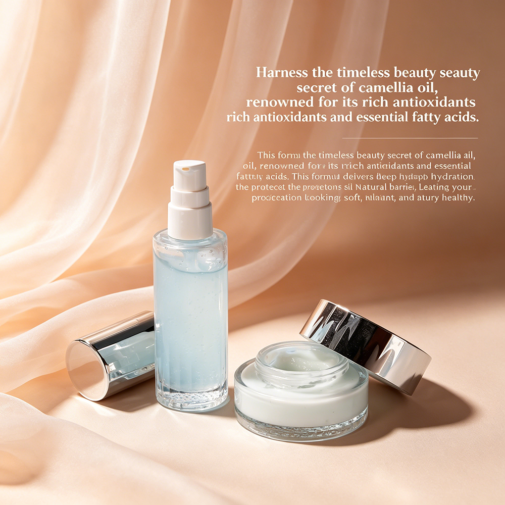 Custom Logo Botanical Camellia Based Daily Skincare Set Hydrating Toner and Moisturizer for Long Lasting Hydration