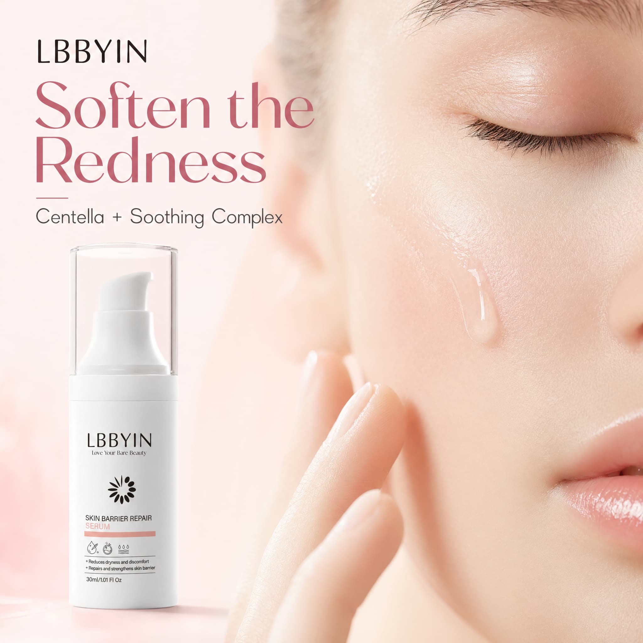 Derm-Grade Barrier Serum Ceramide Postbiotic Repairing Essence Clinical Strength Soothing Serum for Sensitive Skin Redness