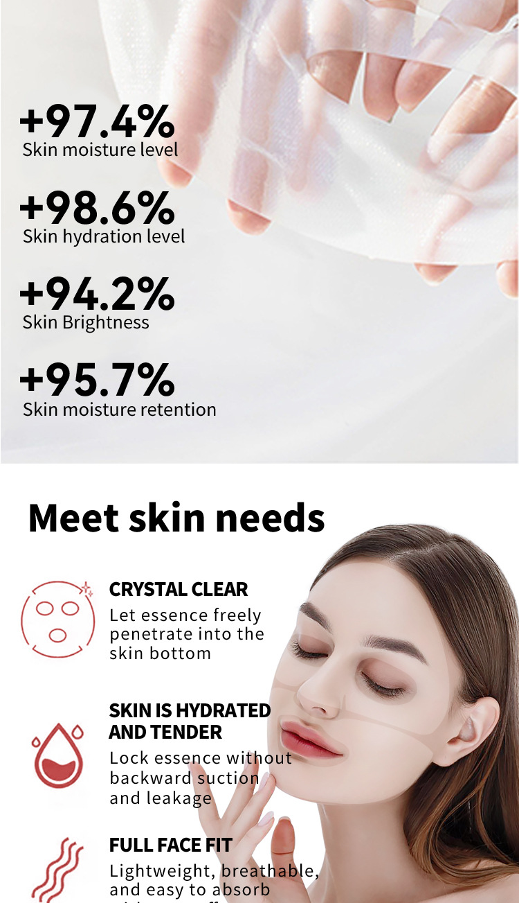 Organic Bio-Collagen Face Hydrogel Sheet Mask Real Deep Hydrating Overnight Pore Minimizing Infused Vitamin C Niacinamide