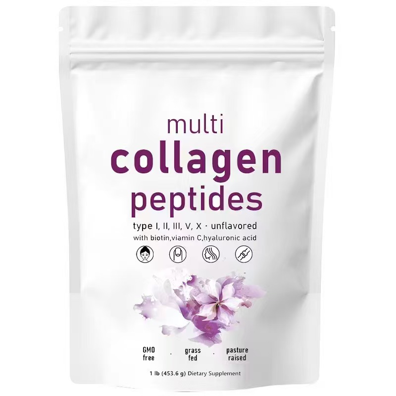 ODM/OEM Factory Multi-Collagen Powder Biotin Hyaluronic Acid Vitamin C Anti-Aging Skin Brightening Supplements Adults