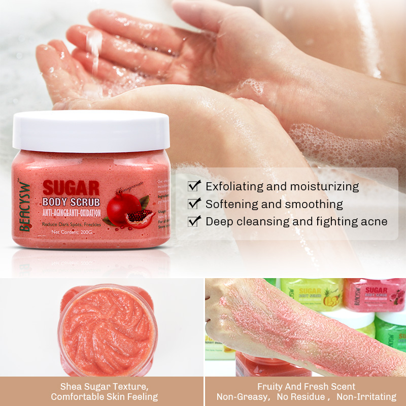 Body Scrub Natural Body Care Whitening Exfoliating Gentle Skin Care Exfoliation Fruits Sea Salt Body Hand Foot Scrub
