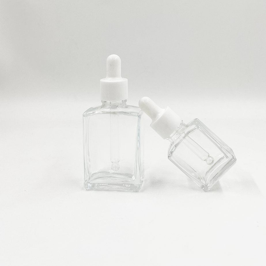 15ml 30ml Cosmetic Dropper Empty Screen Printed Flat Screw Hair Glass Packaging Essential Oil Bottles Skin Care Serum
