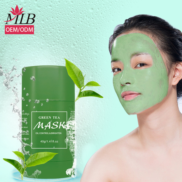 Skincare Beauty Products Private Label Skin Repair and Acne Remove Organic Green Tea Mud Clay Mask Stick for Women