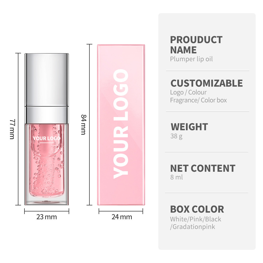 Wholesale Lip Oil Plumper Lip Private Label Custom Cute Lipgloss Flavour Oil Moisturizing Lip Oil Tubes Silver No Logo