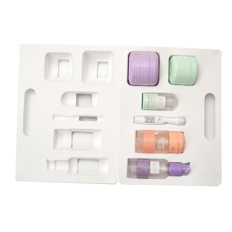 Biodegradable Virgin Pulp Cosmetics Protective Insert Tray Box Packaging Bagasse Molded for Skincare Bottle