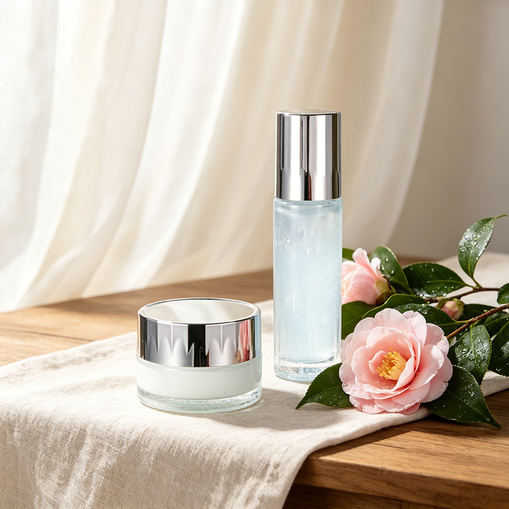 Custom Logo Botanical Camellia Based Daily Skincare Set Hydrating Toner and Moisturizer for Long Lasting Hydration