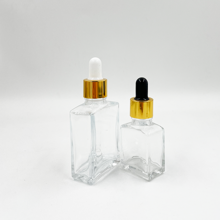 15ml 30ml Cosmetic Dropper Empty Screen Printed Flat Screw Hair Glass Packaging Essential Oil Bottles Skin Care Serum