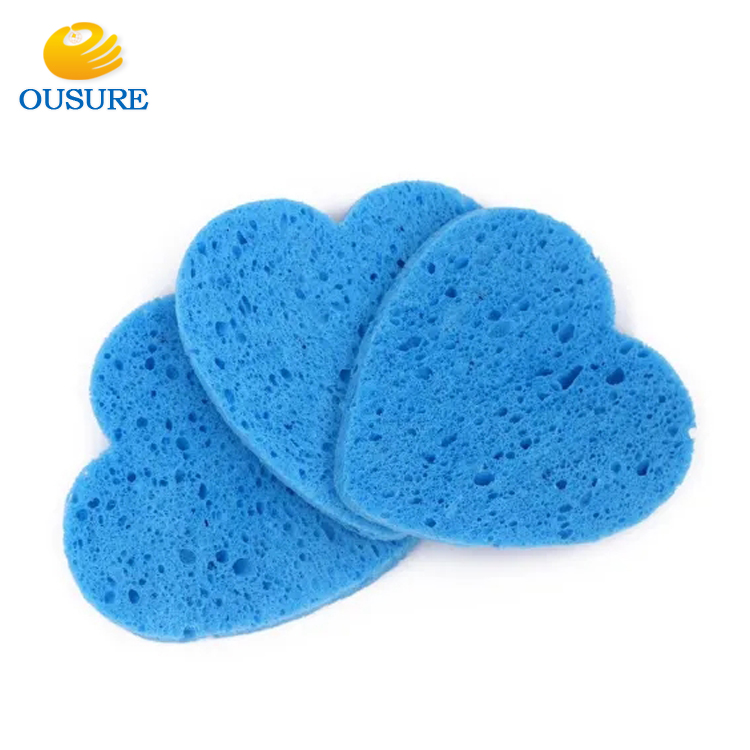 Custom Logo Eco Friendly White Bath Shower Biodegradable Compressed Wood Pulp Cellulose Face Facial Cleaning Sponge Sheets