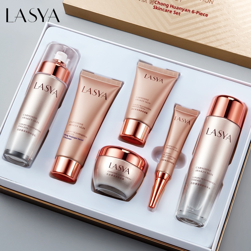 OEM ODM 6-Piece Luxurious Face Skincare Set with Niacinamide &amp; Vitamin C for Hydrating Moisturizing Oil Control &amp; Soft Skin