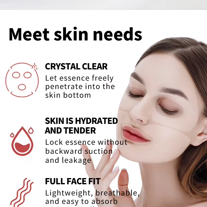 Organic Bio-Collagen Face Hydrogel Sheet Mask Real Deep Hydrating Overnight Pore Minimizing Infused Vitamin C Niacinamide