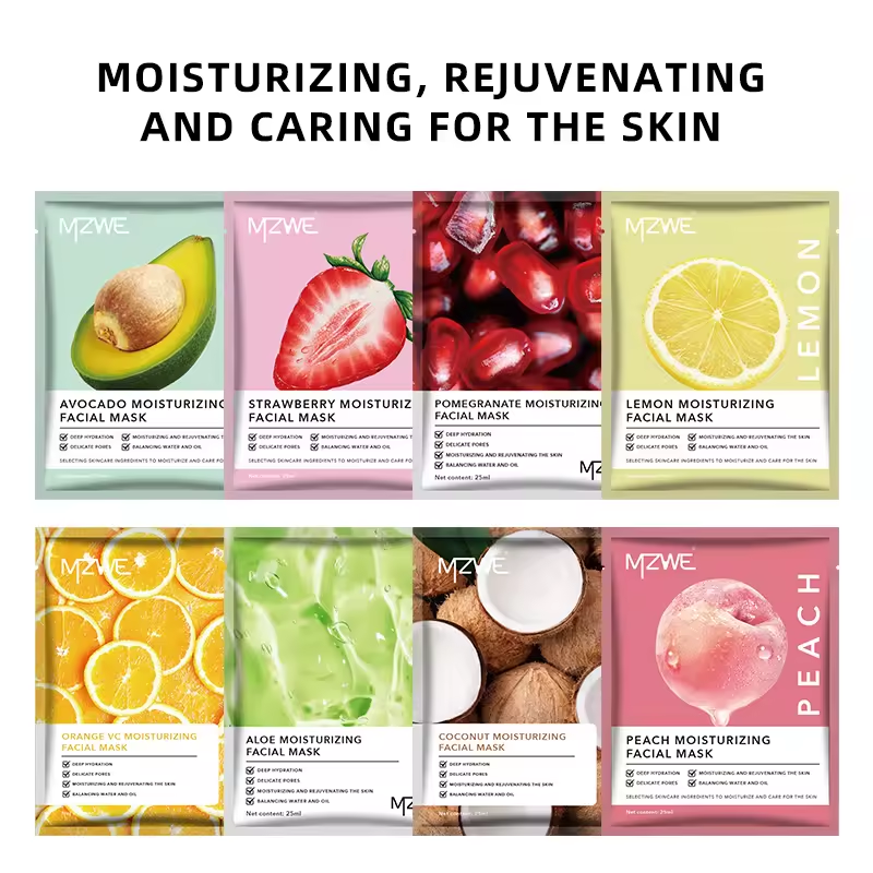 Private Label Rose Green Tea Facial Mask Anti Aging Anti Wrinkle Collagen Infused Glycerin Moisturizing Facial Care