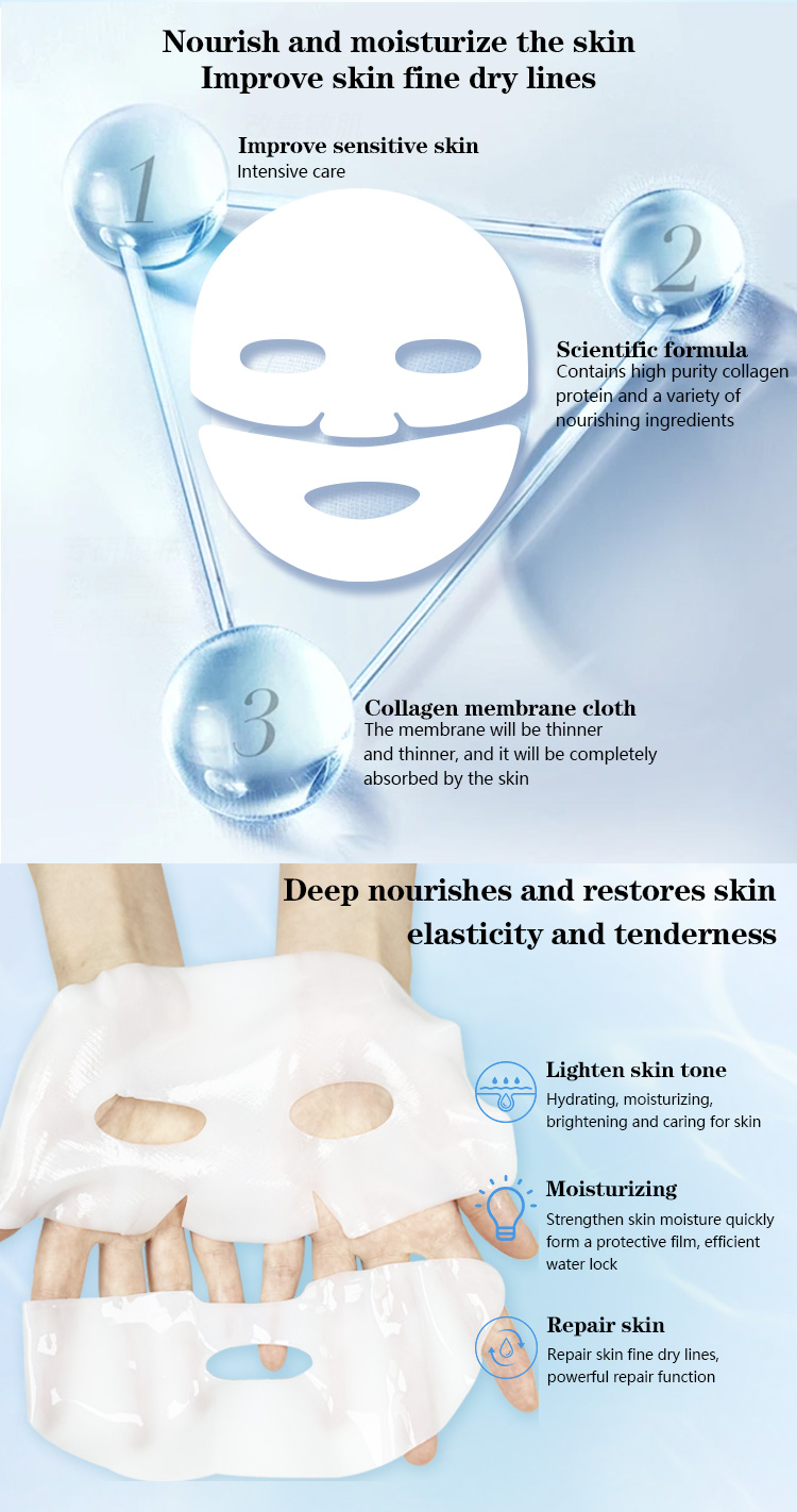 Organic Bio Collagen Jelly Face Mask Sheet Firming Anti-Wrinkle Brightening Hydrating Retinol Centella Vitamin C Herbal Vegan