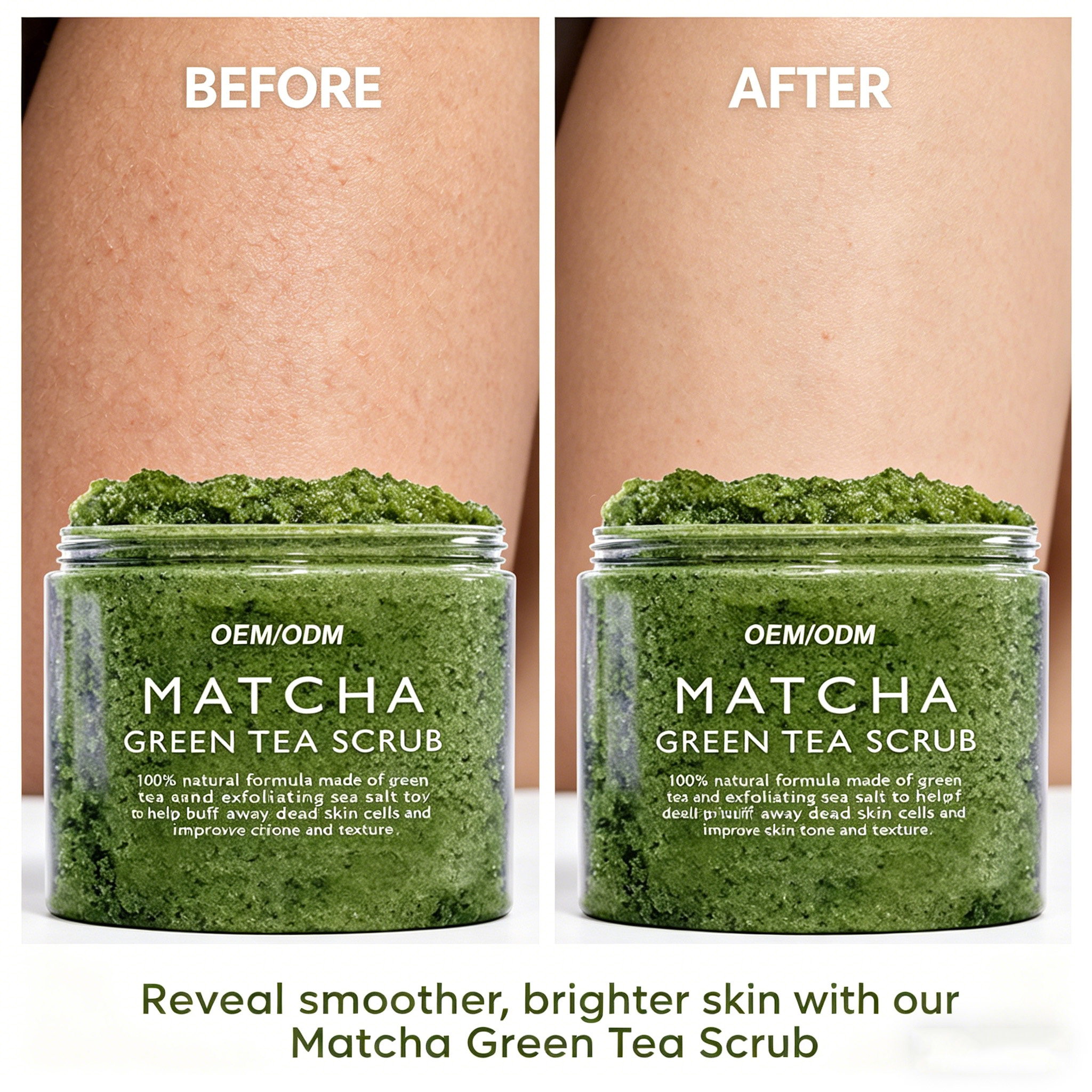Natural Matcha Body Scrub Face Scrub Green Tea Deep Cleansing Exfoliator Scrub