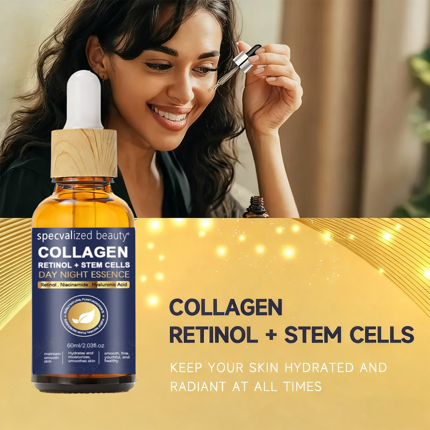 OEM/ODM Anti-Aging Skin Brightening Moisturizing Collagen Serum with Vitamin B5 Private Label Face Serum