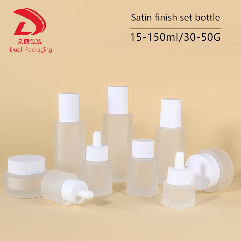 Customized Luxury Cosmetic Packaging Set 30G 50G Cream Jars 30ml 50ml 100ml 120ml High-Quality Essence Glass Dropper Bottles