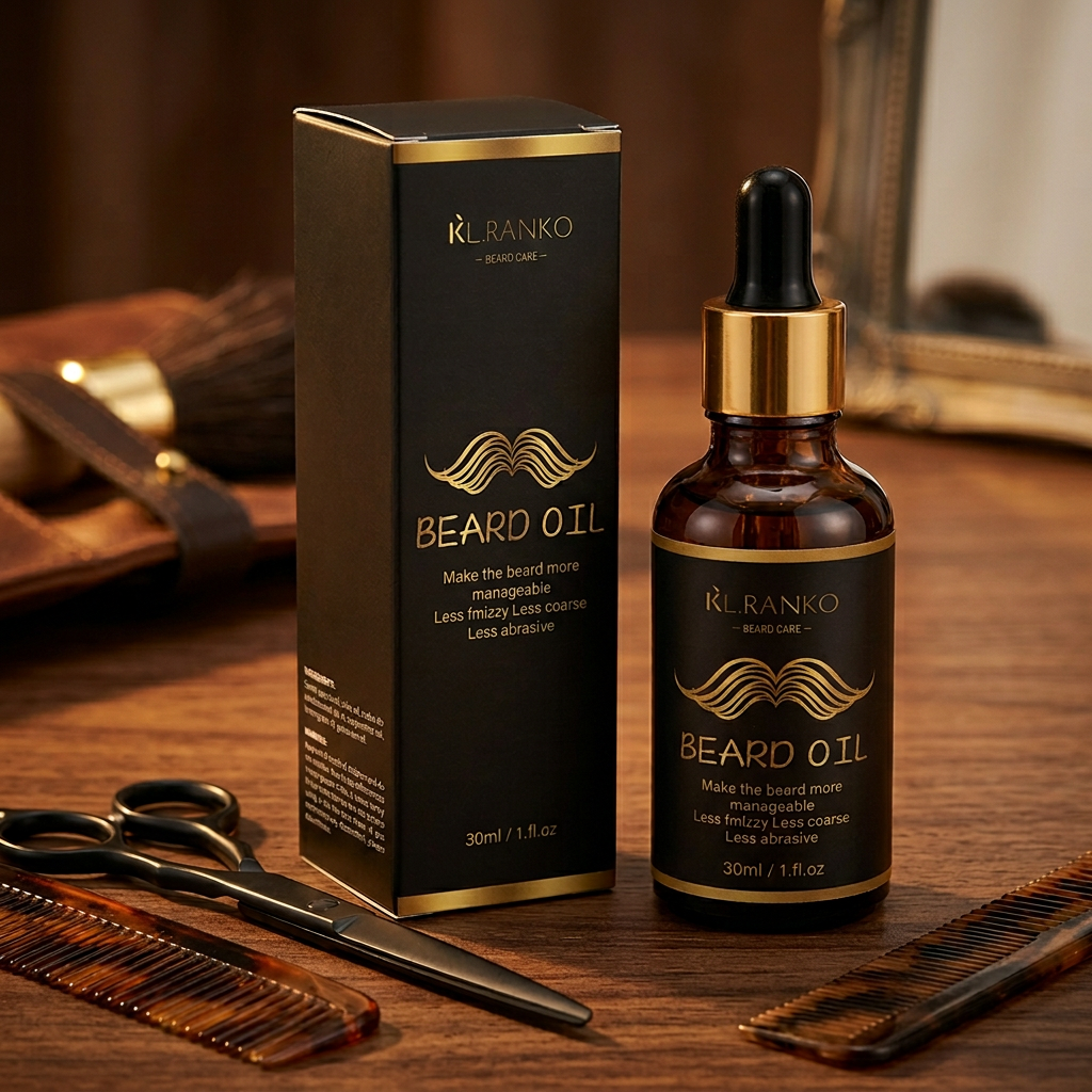 OEM Custom Natural Black Beard Growth Oil for Men Beard Care Conditioner Low MOQ Vegan Skincare Products Manufacturer