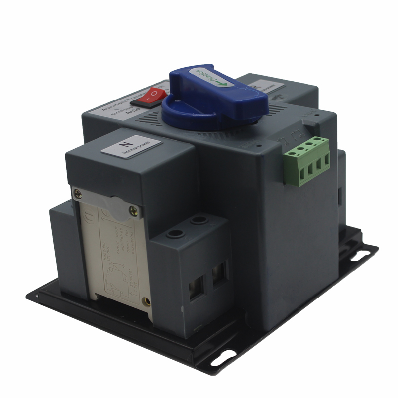 Interruptor de Transferencia Automática de Doble Potencia, 2 Polo, 63A Corriente Nominal Interruptor de Control de Apagado para Interrupción de Circuito CB Miniatura Inteligente