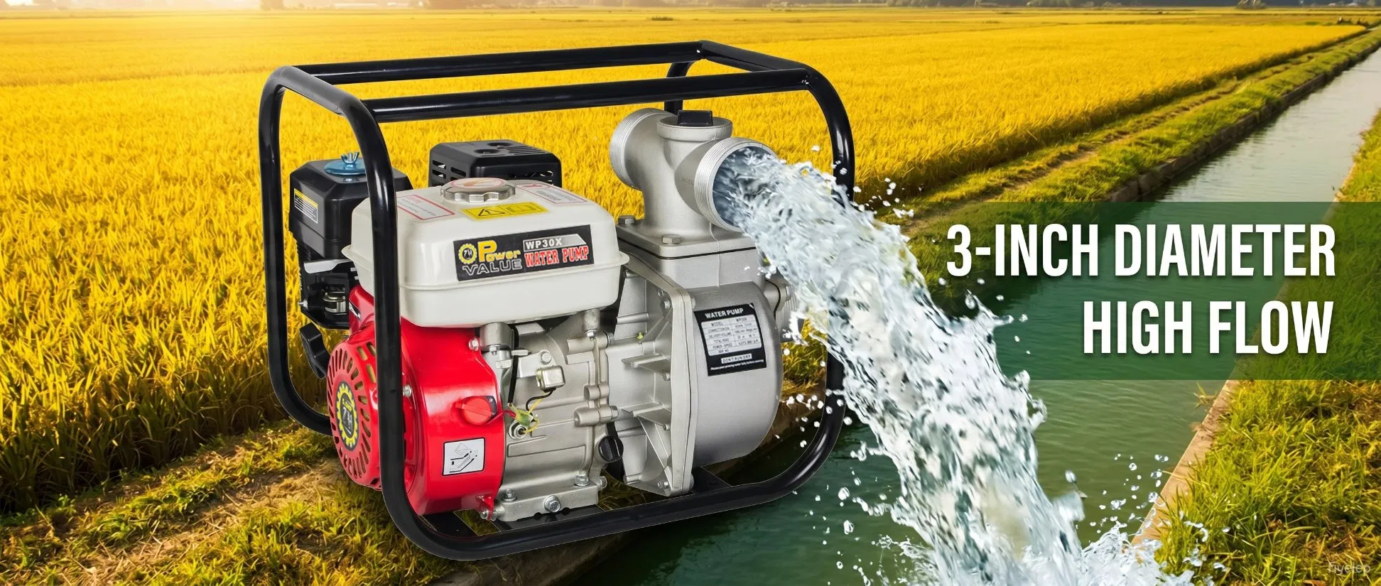 6.5HP Motor 3 Bomba de Agua de Gasolina de 1 Pulgada de Alto Flujo Bomba de Riego Agrícola Portátil Bomba de Agua de Petróleo para Jardín Riego de Granja Drenaje