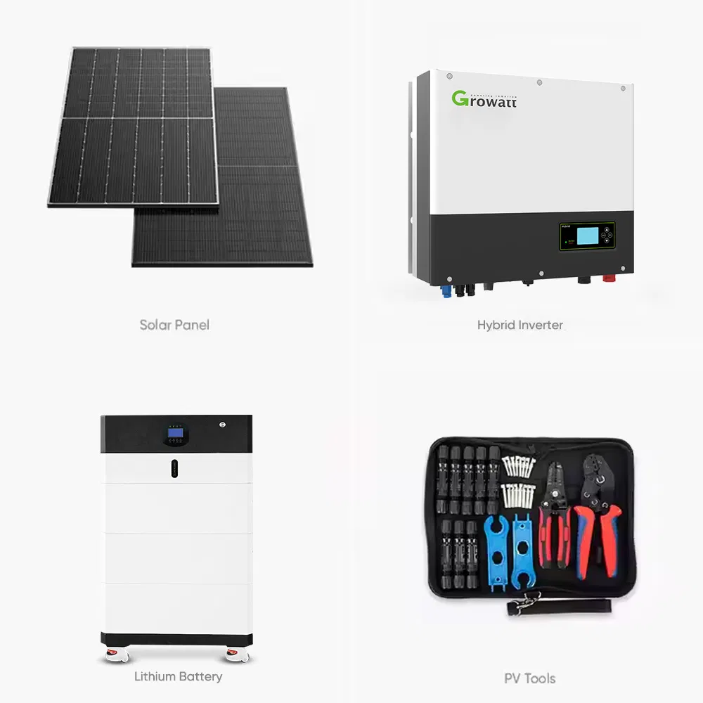 Energía Solar Híbrida 30kw 50kw 100kw Fuera de la Red 50kVA Almacenamiento 50kwh 100kwh 200kwh Sistema de Respaldo de Batería de Litio para Fábrica LiFePO4