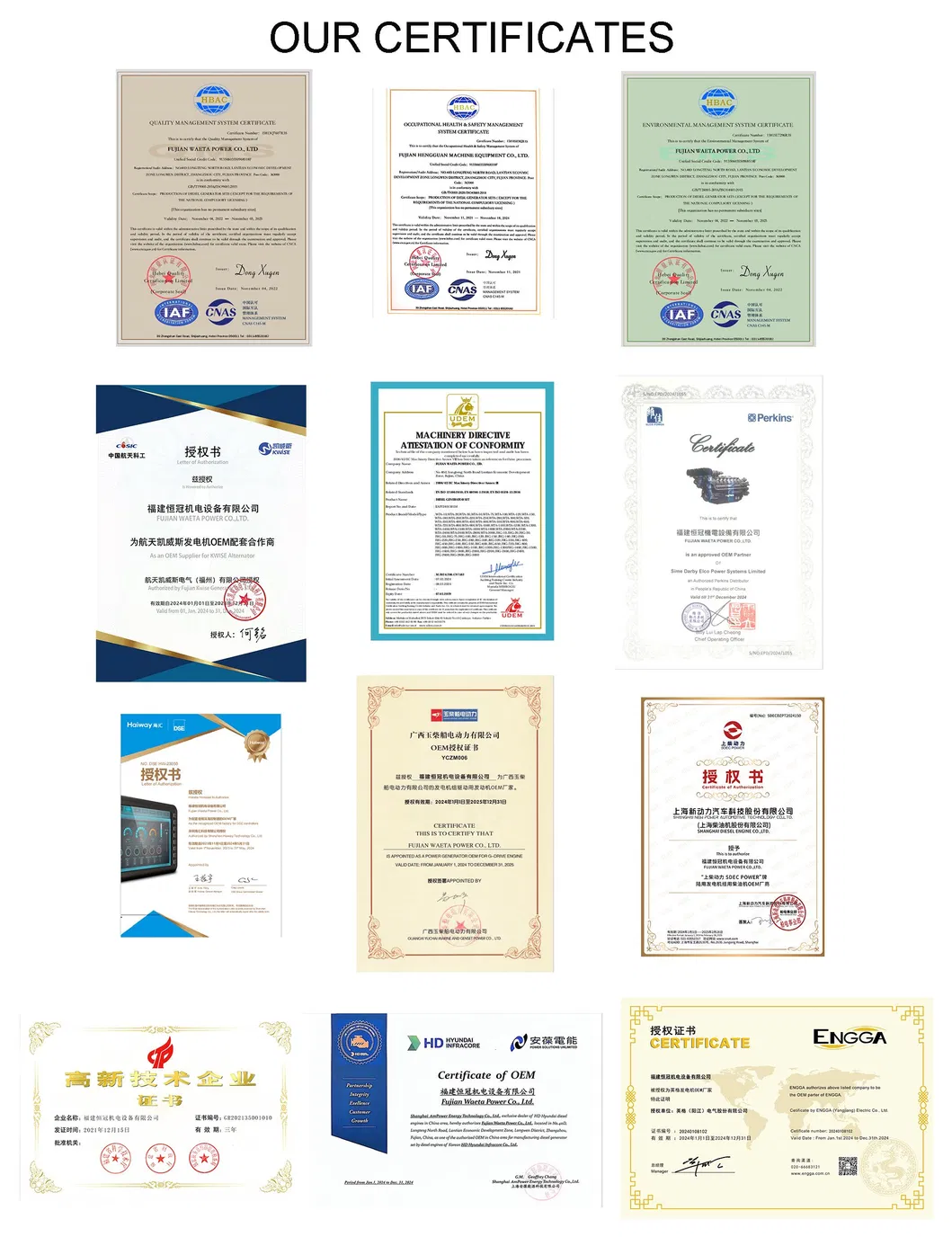 Certificados de Calidad e ISO