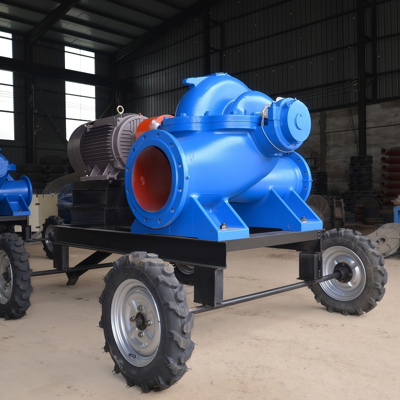 Bomba centrífuga automática de agua de gran caudal horizontal diésel para riego agrícola, bomba de doble succión de carcasa dividida