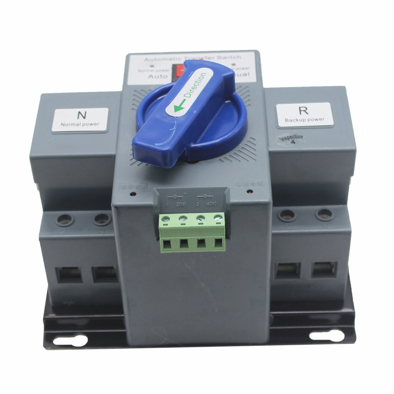 Interruptor de Transferencia Automática de Doble Potencia, 2 Polo, 63A Corriente Nominal Interruptor de Control de Apagado para Interrupción de Circuito CB Miniatura Inteligente