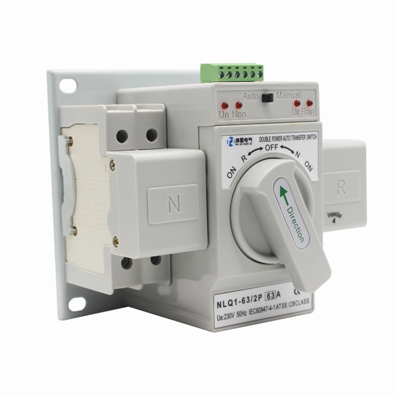 Controlador de Interruptor de Transferencia Automática de Generador de Cambio de Energía Dual de Fase Simple Inteligente 2p