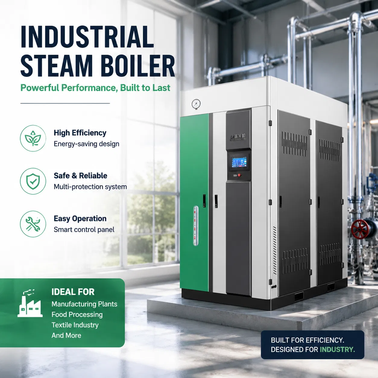 Caldera de vapor industrial modular en paralelo de múltiples unidades para gran fábrica