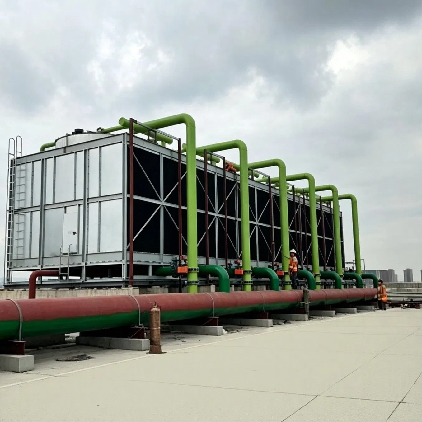 Equipo de flujo cruzado de bajo ruido y ahorro de energía, dispositivo de circulación de agua estable y prolongada para taller de moldeo de plástico