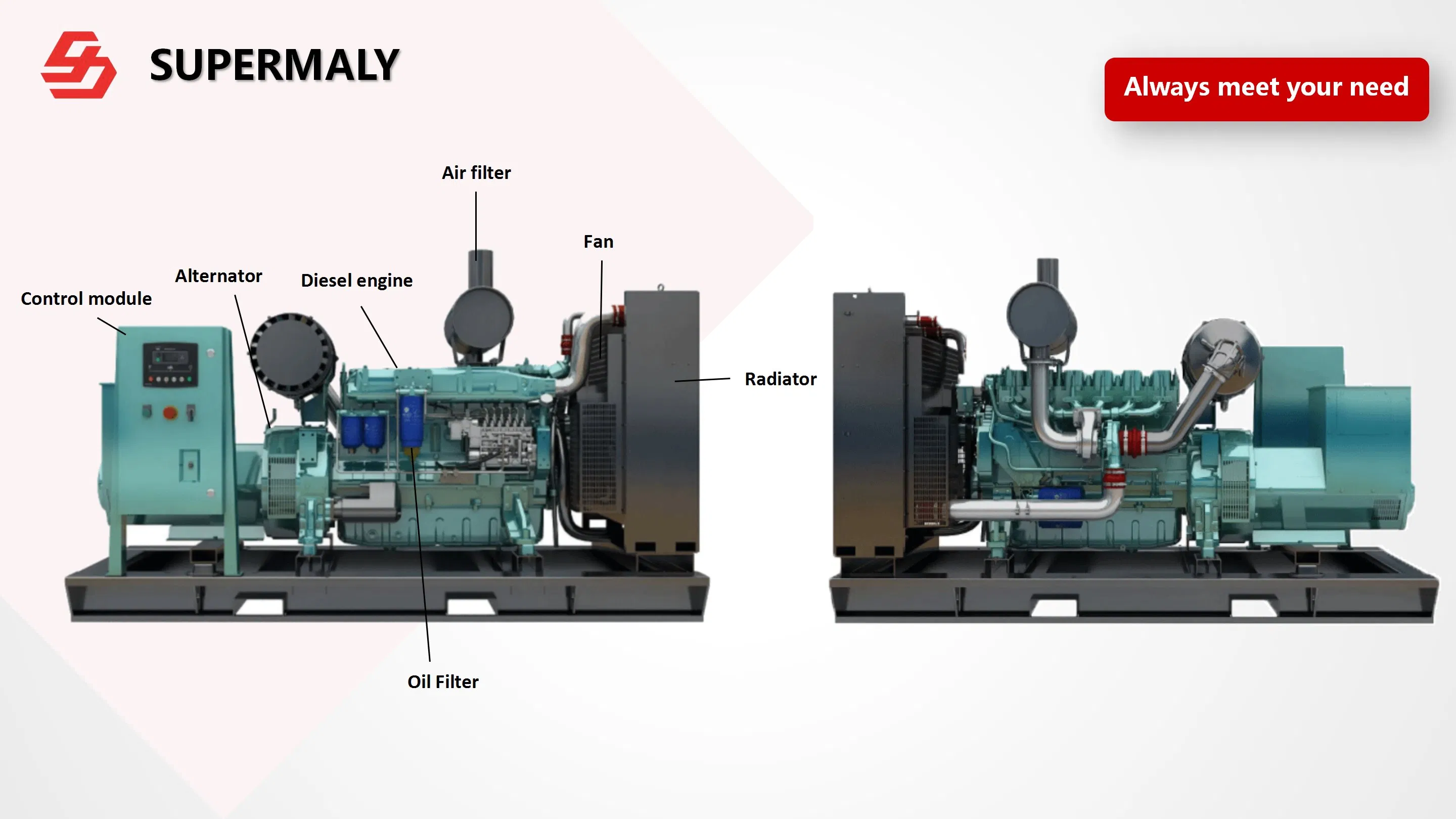 Generador Diesel de Contenedor Abierto/Silencioso Yuchai Prime Power 400kw 500kVA