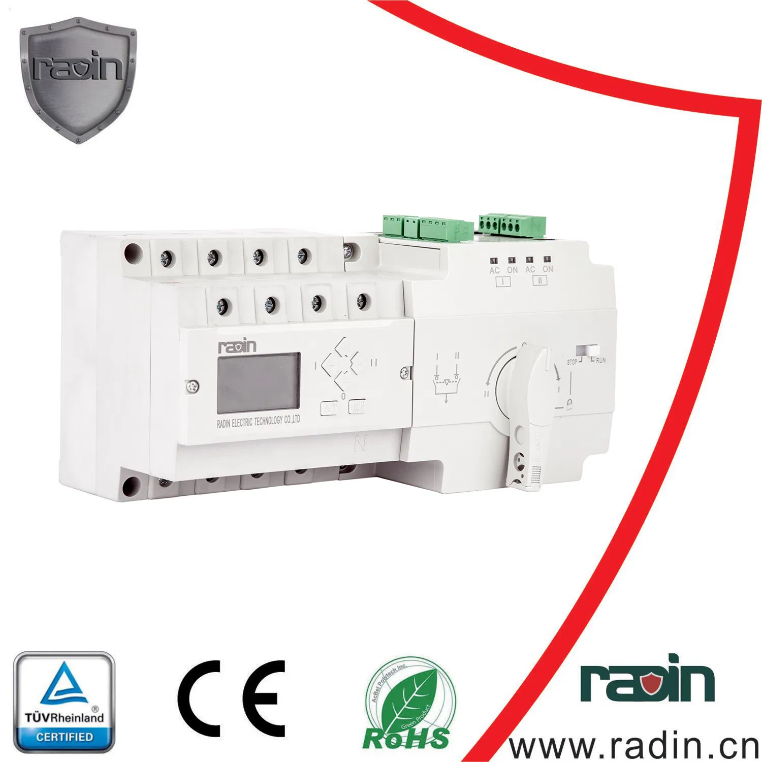 Controlador Inteligente Interno Patente Interruptor de Transferencia Automática con Pantalla LCD
